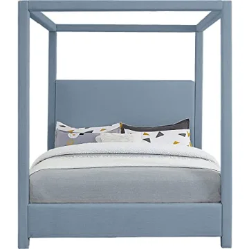 Stylish Sky Blue Modern Canopy Bed by Meridian Furniture