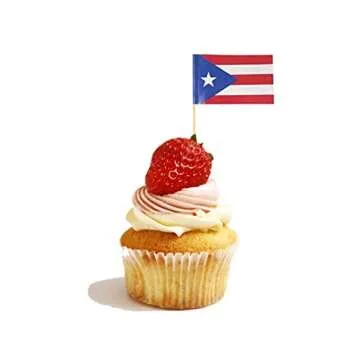 Vibrant Puerto Rico Toothpick Flags for Celebrations