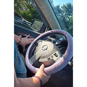 Stylish Purple Diamond Steering Wheel Cover for Women
