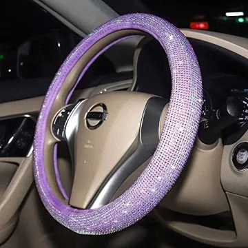 Stylish Purple Diamond Steering Wheel Cover for Women
