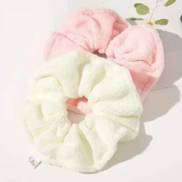 Ivyu Microfiber Hair Drying Scrunchies Fast Absorb Anti-Frizz
