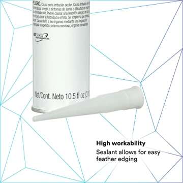 3M Auto Glass Urethane Windshield Adhesive, 08693, Medium Viscosity, High-Strength, Fast-Curing, 310 mL/10.5 fl oz Cartridge , Black