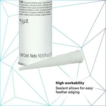 3M Auto Glass Urethane Windshield Adhesive, 08693, Medium Viscosity, High-Strength, Fast-Curing, 310 mL/10.5 fl oz Cartridge , Black