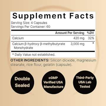 NatureBell Triple Strength HMB Supplements | 240 Capsules for Lean Muscle Mass & Recovery Support