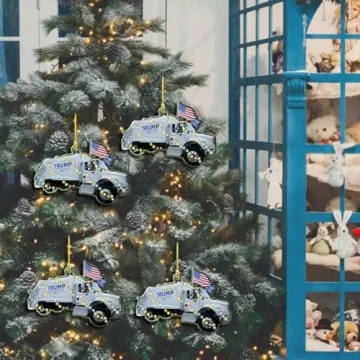 Trump 2024 Garbage Truck Ornament for Holiday Cheer