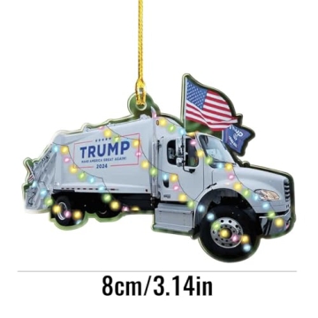 Trump 2024 Garbage Truck Ornament for Holiday Cheer