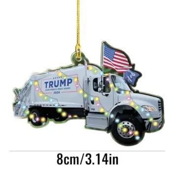 Trump 2024 Garbage Truck Ornament for Holiday Cheer