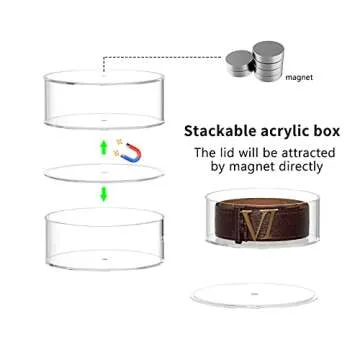 Carmanon 3 Layers Belt Organizer for Closet, Acrylic Belt Storage Organizer Clear Belt Holder, Men Belt Case and Display for Belt Watch Jewelry Bracelets Ring Cosmetic