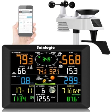 Sainlogic WiFi Weather Station - 8.3" Display, Wireless Indoor/Outdoor, Accurate Weather Forecast
