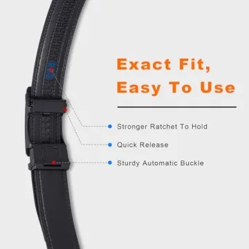VATAN Men's Belt Leather Ratchet Belt for Men Dress Casual Every Day with Adjustable Buckle, Trim to Fit (Black, 28" to 34" Waist Adjustable)