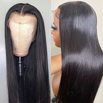 Hermosa 9A Lace Front Wigs for Black Women Human Hair 13x4 180 Density Straight Lace Front Wigs Huma...