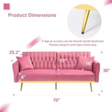 Stylish ACMEASE Velvet Futon Sofa Bed for Every Room