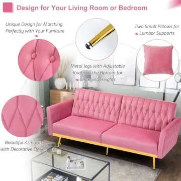 Stylish ACMEASE Velvet Futon Sofa Bed for Every Room