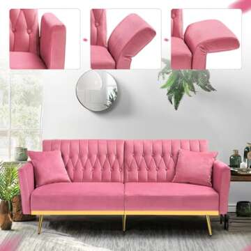 Stylish ACMEASE Velvet Futon Sofa Bed for Every Room