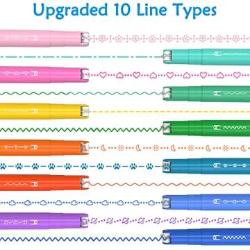 AECHY 12PCS Colored Dual Tip Pens with 10 Curve Shapes & 12 Colors for Journaling and Note Taking