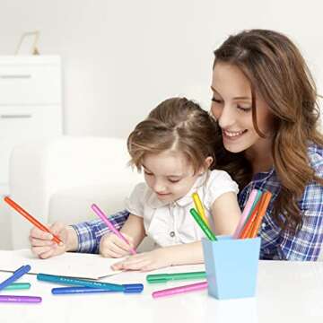 AECHY 12PCS Colored Dual Tip Pens with 10 Curve Shapes & 12 Colors for Journaling and Note Taking