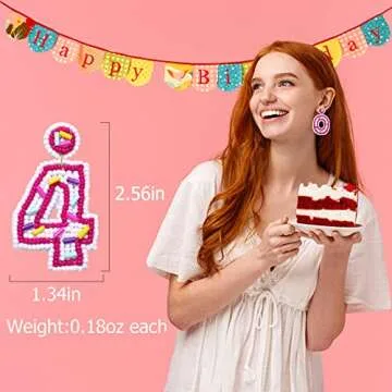 Beaded Birthday Earrings for Women 40th 30th 21th Happy Birthday Earrings Statement Celebration Holi...