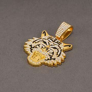 IDRUPACE Cuban Link Chain for Men with Rhinestones