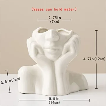 Elegant White Ceramic Face Vase for Modern Homes