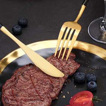 Gold Plastic Silverware Set - 144 PCS Disposable Cutlery