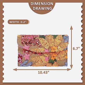 Stylish QTKJ Sequin Embroidered Straw Clutch Purse for Women, Perfect for Summer Weddings and Vacati...