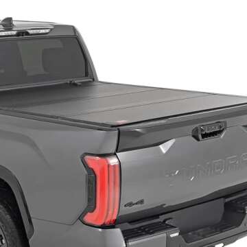 Rough Country Hard Tri-Fold Flip Up Truck Bed Tonneau Cover for Toyota Tundra (2022-2025) - Fits 5'7...