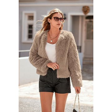PRETTYGARDEN Women's Eco-Friendly Shaggy Fall Jacket