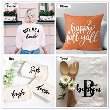 HTVRONT HTV Vinyl Rolls Heat Transfer Vinyl - 12" x 35ft White HTV Vinyl for Shirts, Iron on Vinyl f...