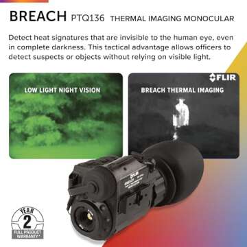 FLIR Breach PTQ136 Multi-Purpose Thermal Imaging Monocular, Black