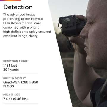 FLIR Breach PTQ136 Multi-Purpose Thermal Imaging Monocular, Black