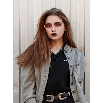 Trendy 3 Pairs Rimless Rectangle Sunglasses for Everyone