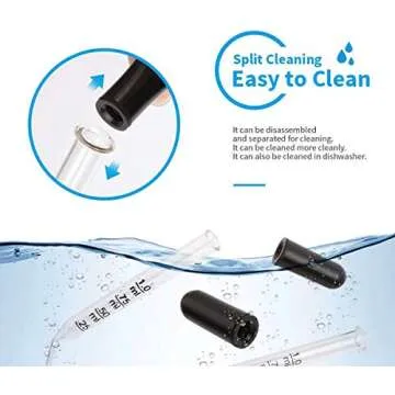 Eye Dropper for Essential Oils, Pipettes Dropper with Black Rubber Head, Calibrated Thick Glass Medicine Dropping Pipettes, 1ml Dropper Measurer, Dropper for Liquids, Straight-Tip, Bent-Tip, 5 Packs