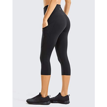 Comfortable High Waist Gym Capris Leggings with Pockets