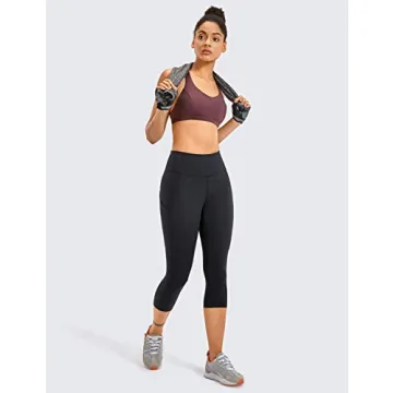 Comfortable High Waist Gym Capris Leggings with Pockets