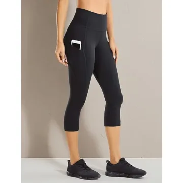 Comfortable High Waist Gym Capris Leggings with Pockets