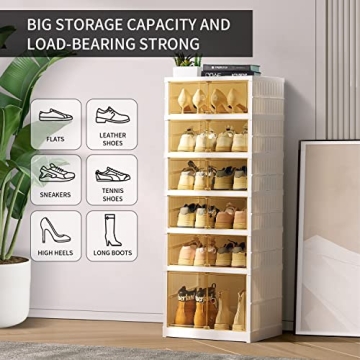 CIMLORD Foldable Shoe Rack 12 Pairs Easy Assembly Stackable