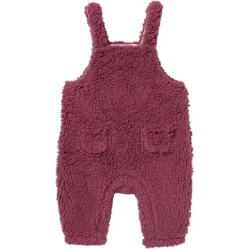 Microplush Overall Set for Baby Girls in Dark Rose