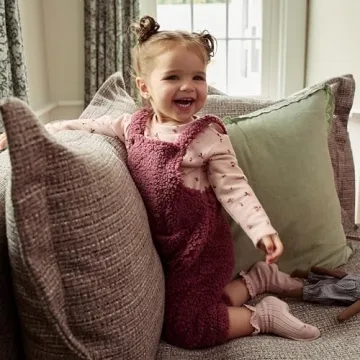 Microplush Overall Set for Baby Girls in Dark Rose