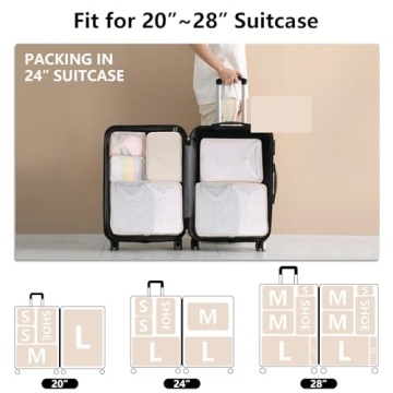 Lightweight Durable Breathable Travel Packing Cubes 6-Pack