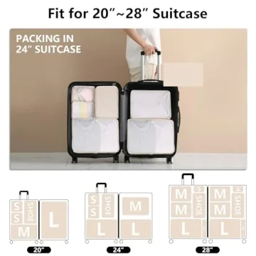 Lightweight Durable Breathable Travel Packing Cubes 6-Pack