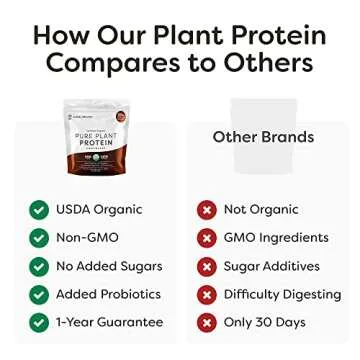 Global Healing Center Vegan Protein Powder, Organic Protein Powder, Plant Based Protein Powder for Women & Men, 20g of Plant Protein, Meal Replacement, Chocolate Protein Powder (20 Servings)