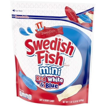 SWEDISH FISH Mini Red White Blue Candy 1.8 lb Bulk