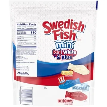 SWEDISH FISH Mini Red White Blue Candy 1.8 lb Bulk
