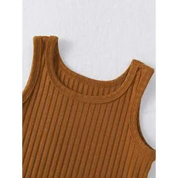 MakeMeChic Girl's 2pack Sleeveless Summer Rompers