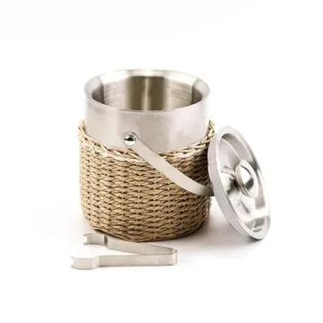 Stylish Insulated Ice Bucket with Lid and Tongs