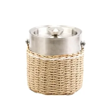 Stylish Insulated Ice Bucket with Lid and Tongs