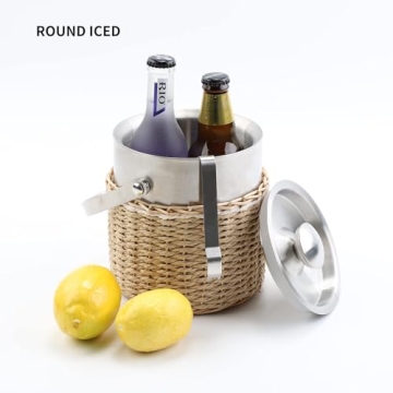 Stylish Insulated Ice Bucket with Lid and Tongs