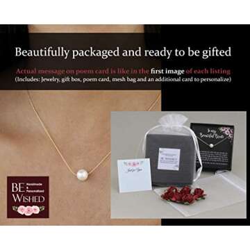 Groom to Bride Gift with Meaningful Message and Jewelry, Ready To Gift Necklace with Poem for Wedding Day (14K Gold Pearl Necklace)