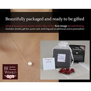Groom to Bride Gift with Meaningful Message and Jewelry, Ready To Gift Necklace with Poem for Wedding Day (14K Gold Pearl Necklace)