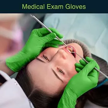 FifthPulse Green Nitrile Gloves - 50 Count - 3 Mil Latex-Free Surgical Gloves